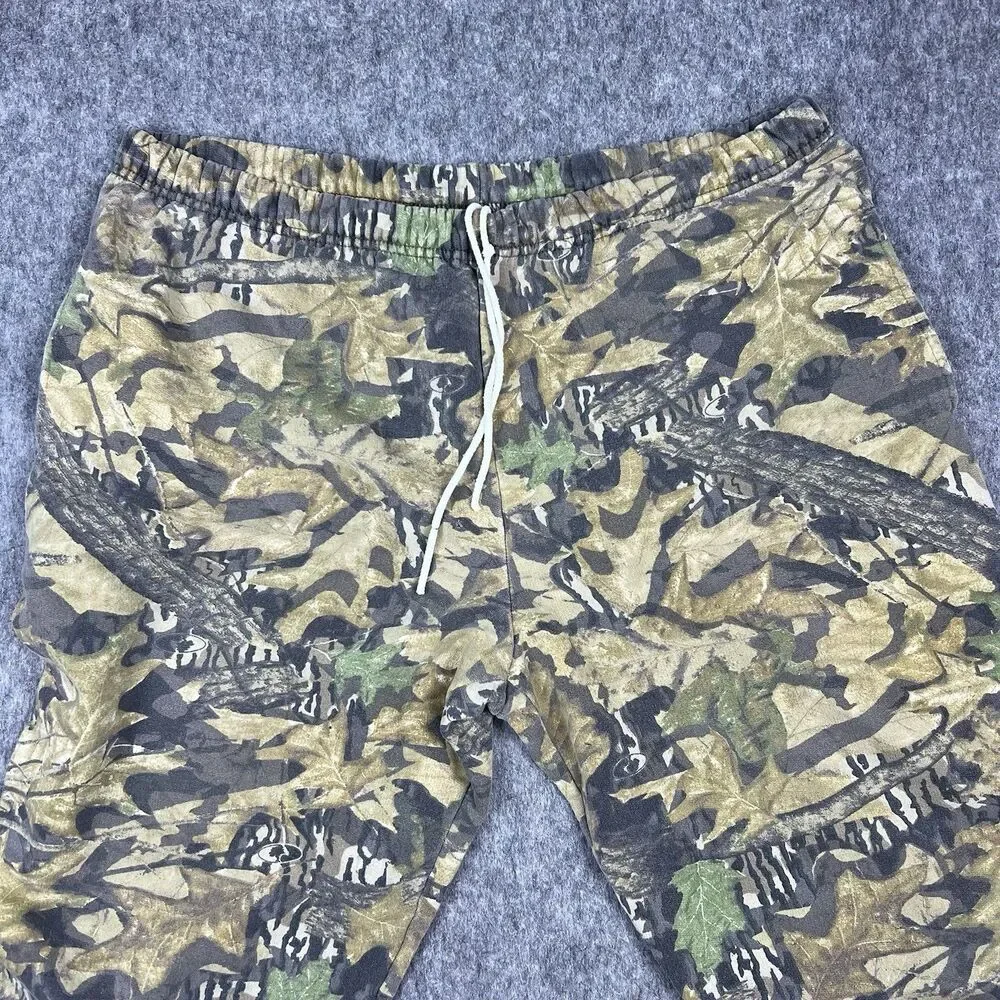 Vtg Jerzees Outdoors Men’s Sweatpants Mossy Oak Camo Drawstring Baggy Size XL